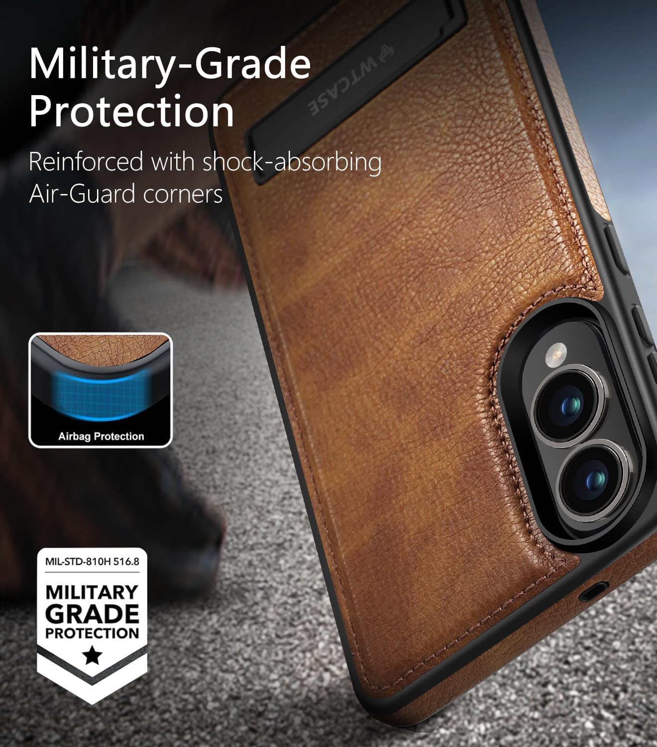 強力磁気 Samsung Galaxy S25 Edge用 ケース レザー スタンド付き、[MagSafe対応]、スリム 調節可能