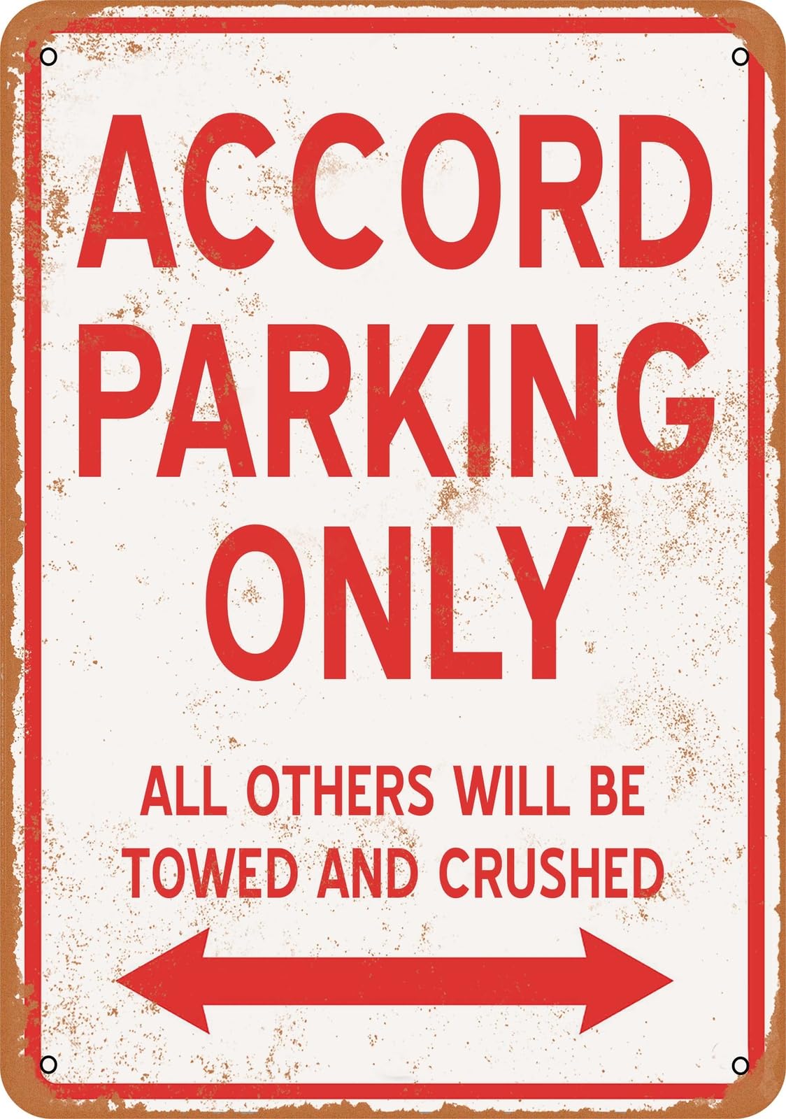Metal Sign - ACCORD PARKING ONLY - Vintage Look home decor