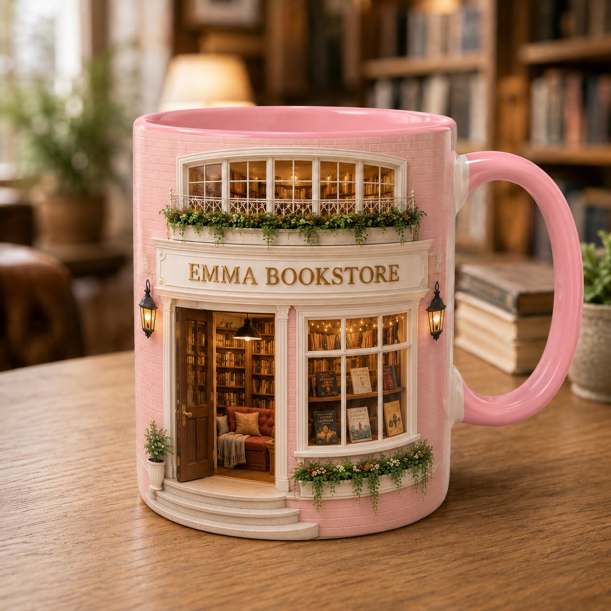 Personalized Bookstore Mug, Custom Name Coffee Cup For Book Lovers | Custom name on a min…