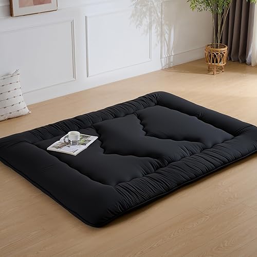 Miniatura 4 de Colchón japonés para suelo, colchón de futón de 4 pulgadas de grosor, soporte de espuma de alta densidad para adultos y niños, sofá cama futón