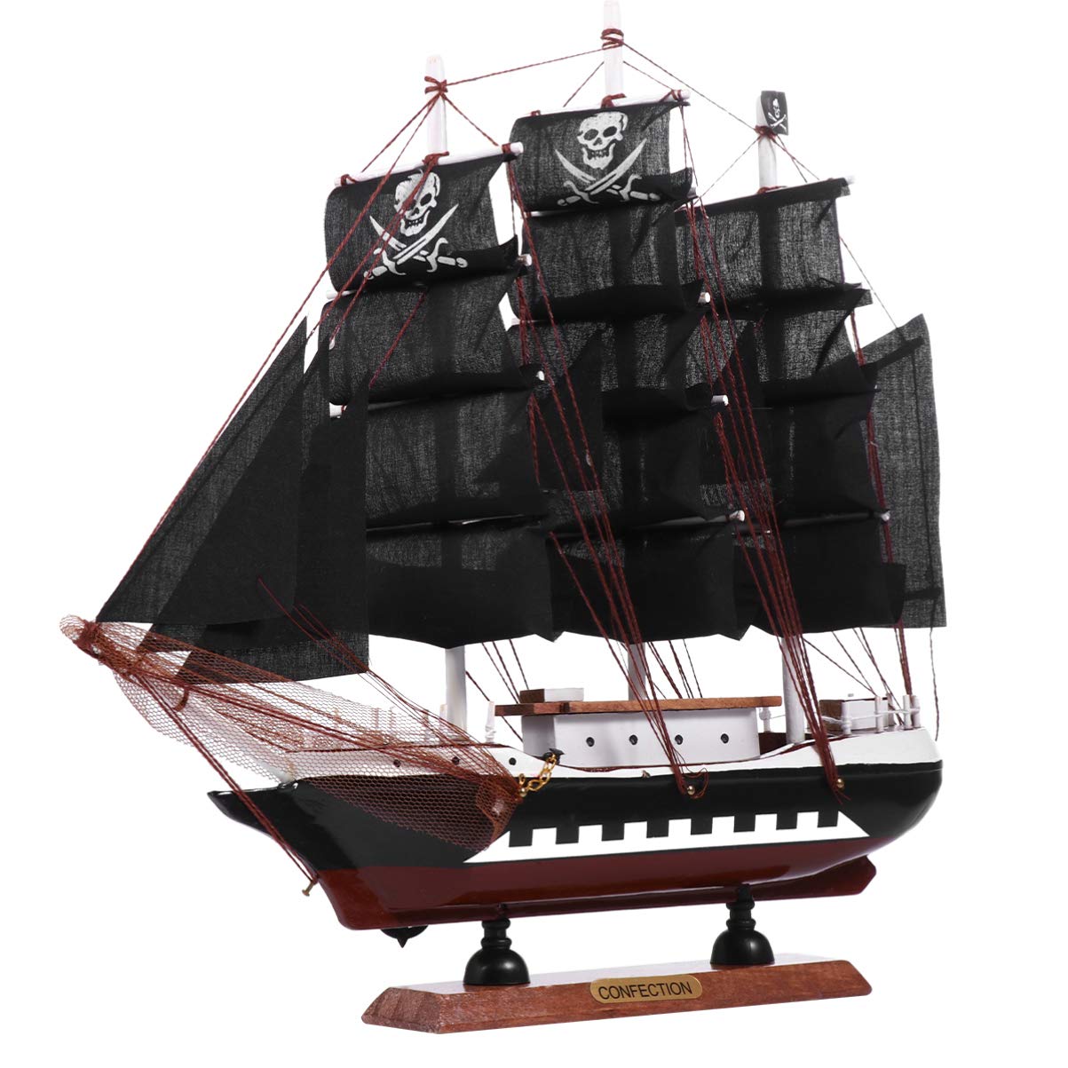 JOEBO Barco Pirata 3D, Barco de Vela de Madera, velero náutico Creativo, Modelo de velero Decorativo for Adorno del hogar, 33cm