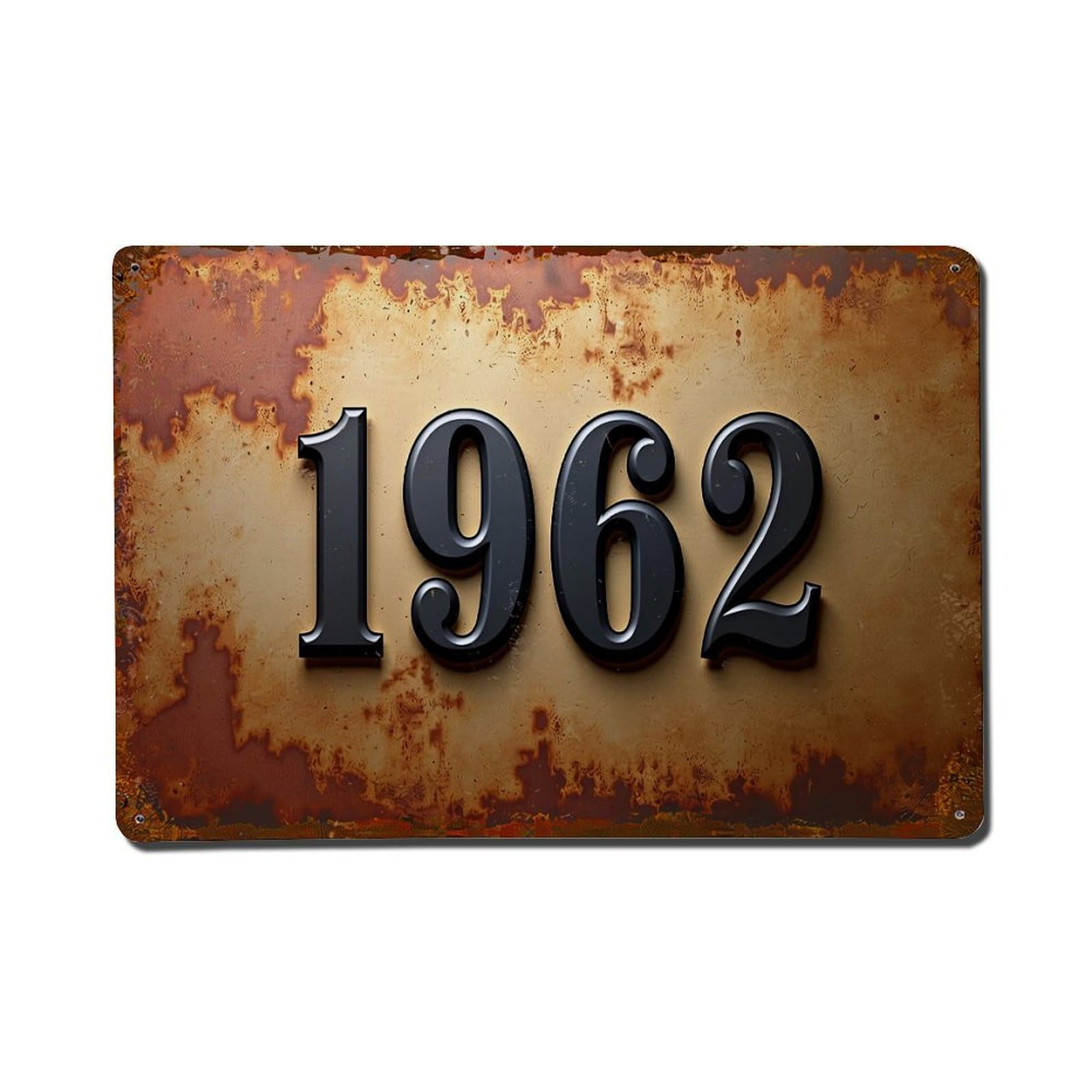 Jdfenggu Vintage Rusty Metal Year Number Print Retro Metal Tin Sign, Metal Poster For Bar, Home, Man Cave, Kitchen, Laundry Room Art Decor 8X12 Inch