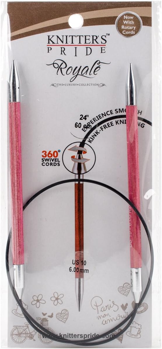 Knitter's Pride 220119 Royale Fixed Circular Needles 24"-Size 10/6mm