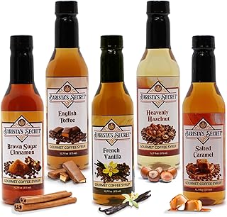 Barista's Secret Premium Coffee Syrups - French Vanilla, Salted Caramel,...
