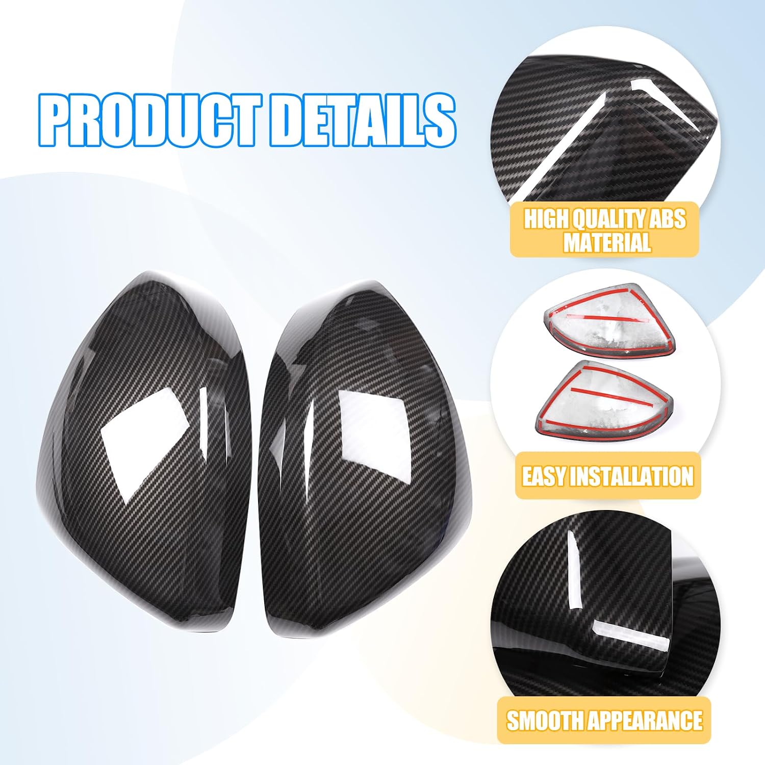 ABS Plastic Side Rearview Mirror Frame Cover Trim Fit for Land Rover Range Rover VELAR Evoque Discovery Sport,For Jaguar F-Pace X761 Exterior Mirror Protection Cover