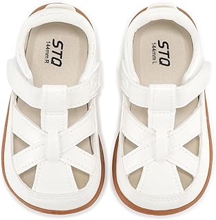 STQ Toddler Boy Girl Sandals Wide Toe Box Mary Jane Dress Shoes for Party School Uniform Summer Flower Girls Shoes