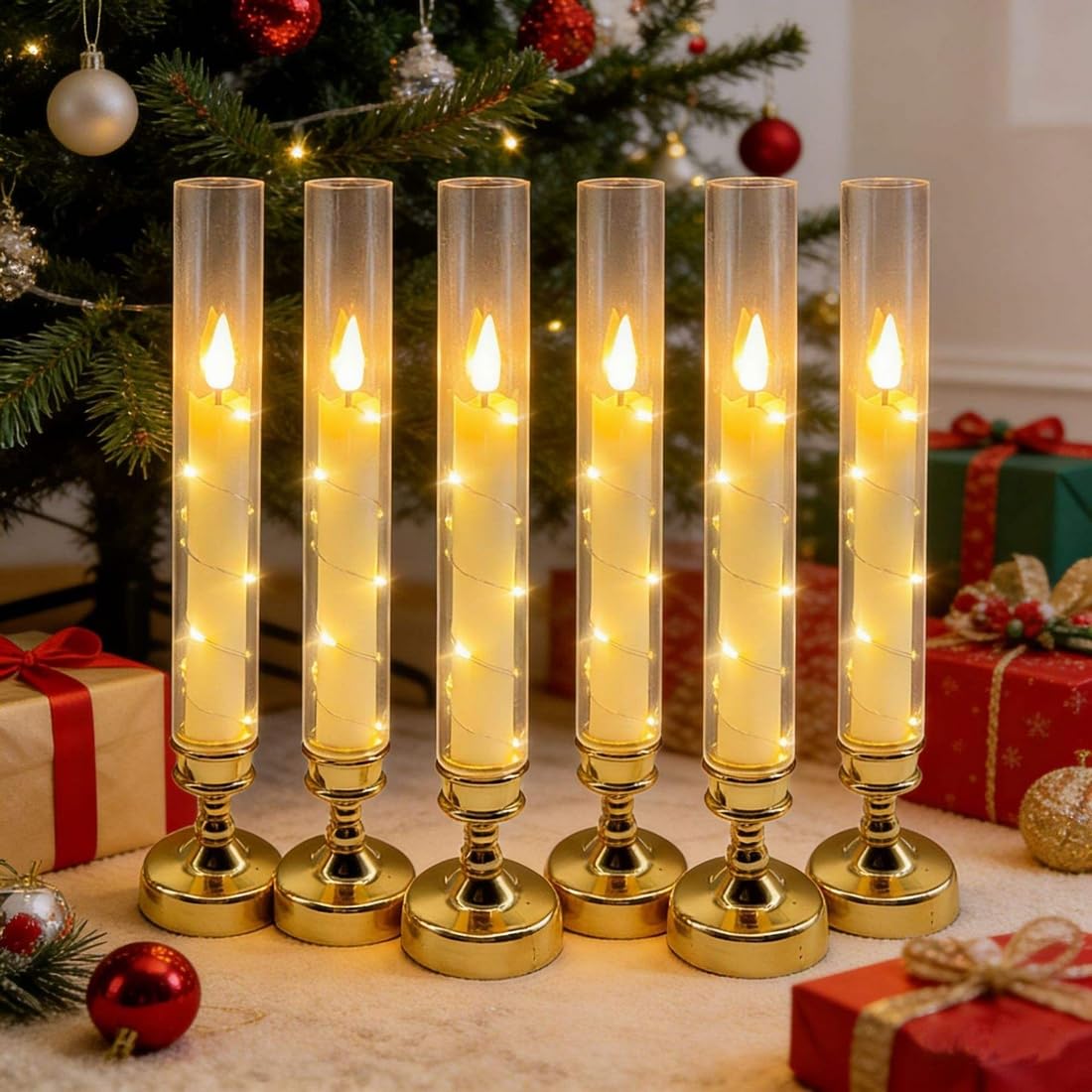 RC Candele coniche a LED, senza fiamma, con timer