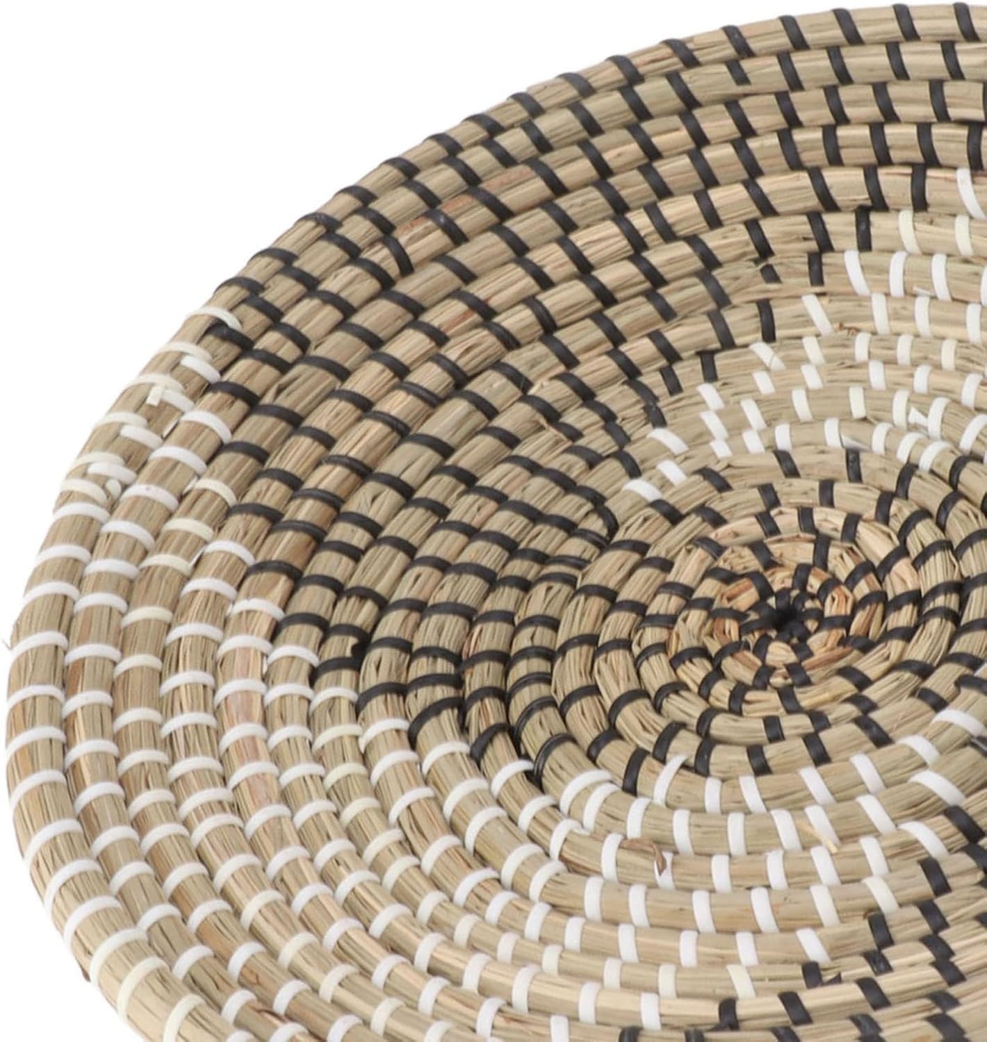 Hanging Woven Basket, Boho Handcrafted Seagrass Hanging Baskets Multifunction Woven Insulation Pad Round Woven Hanging Art for Home Farmhouse Kitchen (B)