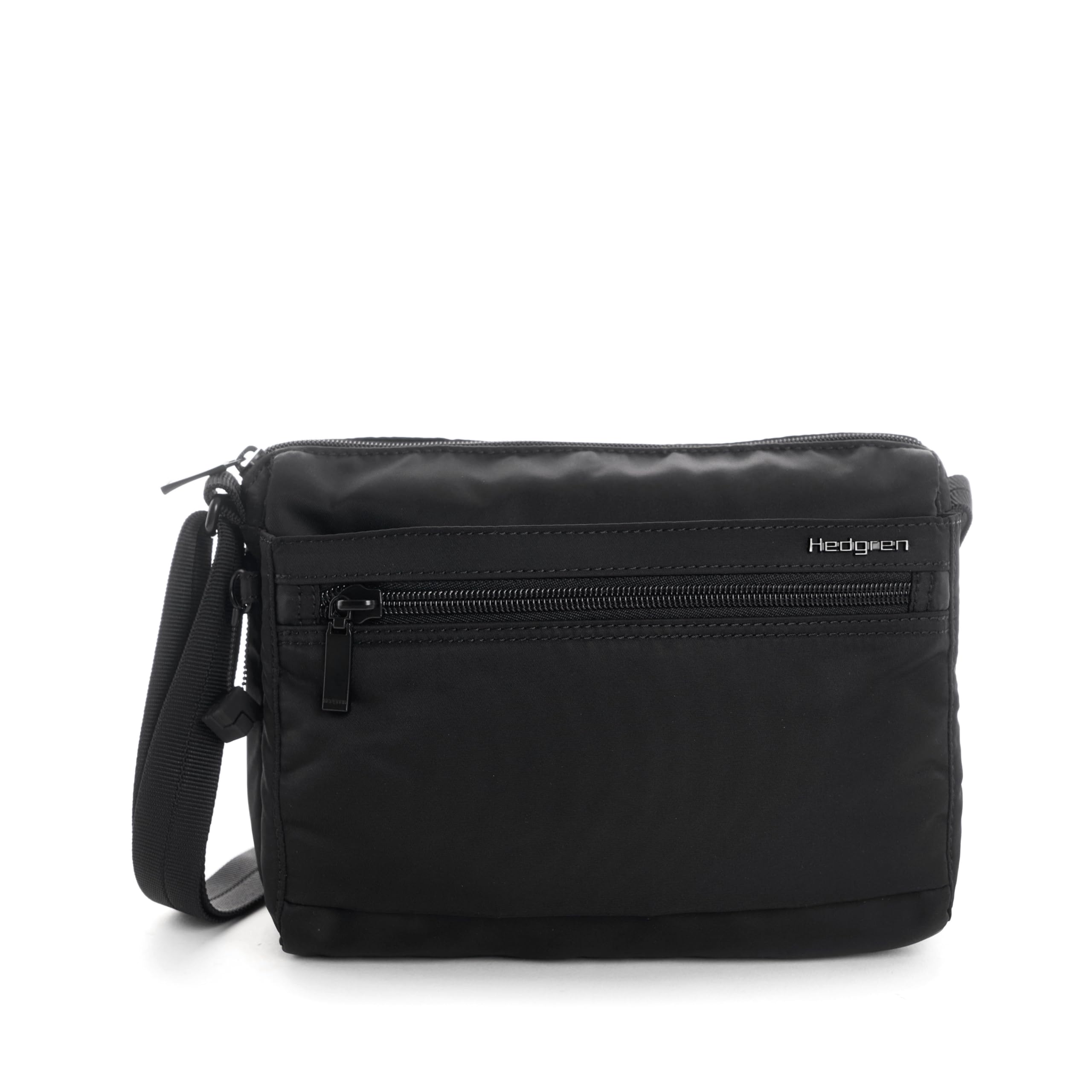Hedgren EYE - Borsa a tracolla da donna con protezione RFID, impermeabile, con chiusura lampo e cinghia regolabile, 22 cm, nero