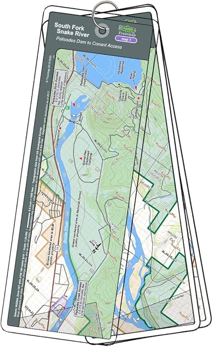 Amazon Com Troutmap South Fork Snake River Map Set Idaho Palisades Dam To Conant Access Sports Outdoors South Fork Snake River Map