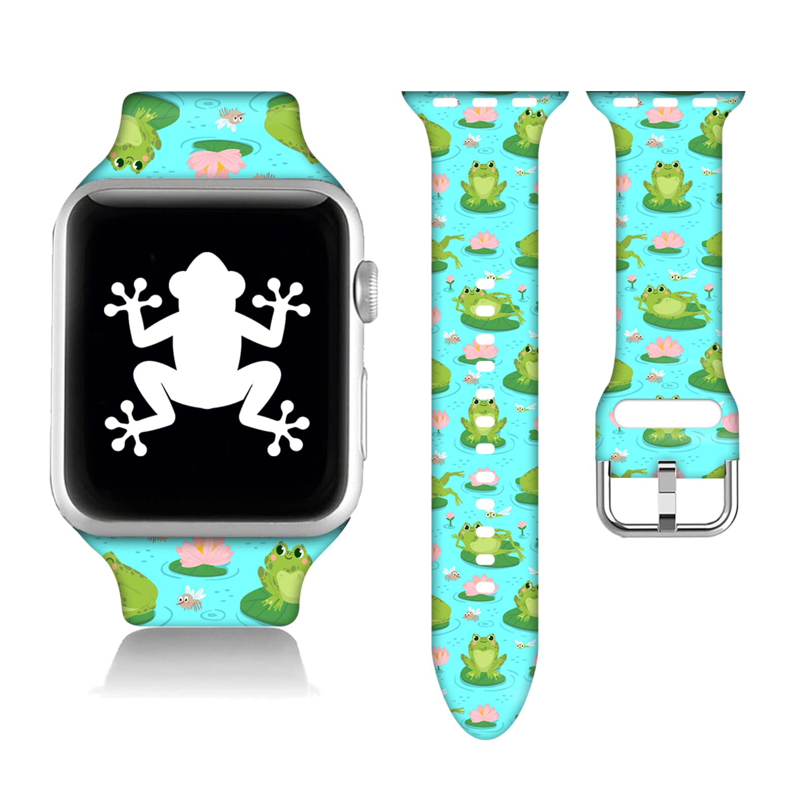 pinjegCompatible With Butterfly Apple Watch 38/40/41/42/44/45mm For Women  Men,Soft Silicone Sport Animal Gifts Decorations Replacement Wristband Band