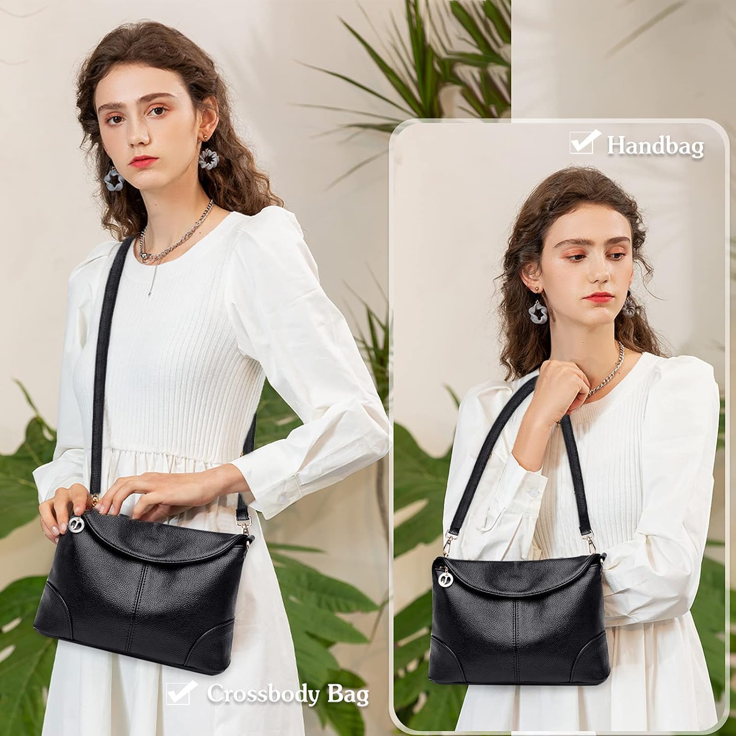 PORRASSO Women Crossbody Bag Fashion Shoulder Bag Handbags Ladies Satchel Waterproof Messenger Bag for Dating Work Travel Daily Use Purple