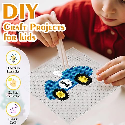 Vista 28 de Perler - Tableros de cuentas Dedoot de 18 piezas de 0.197 in, tablero de cuentas de plástico transparente con diseño de cuentas Perler