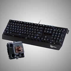 Rosewill Clicky Mechanical Gaming Keyboard with Cherry MX BR Switch Backlit Brown LED Gaming Mechanical Keyboard 104 Key