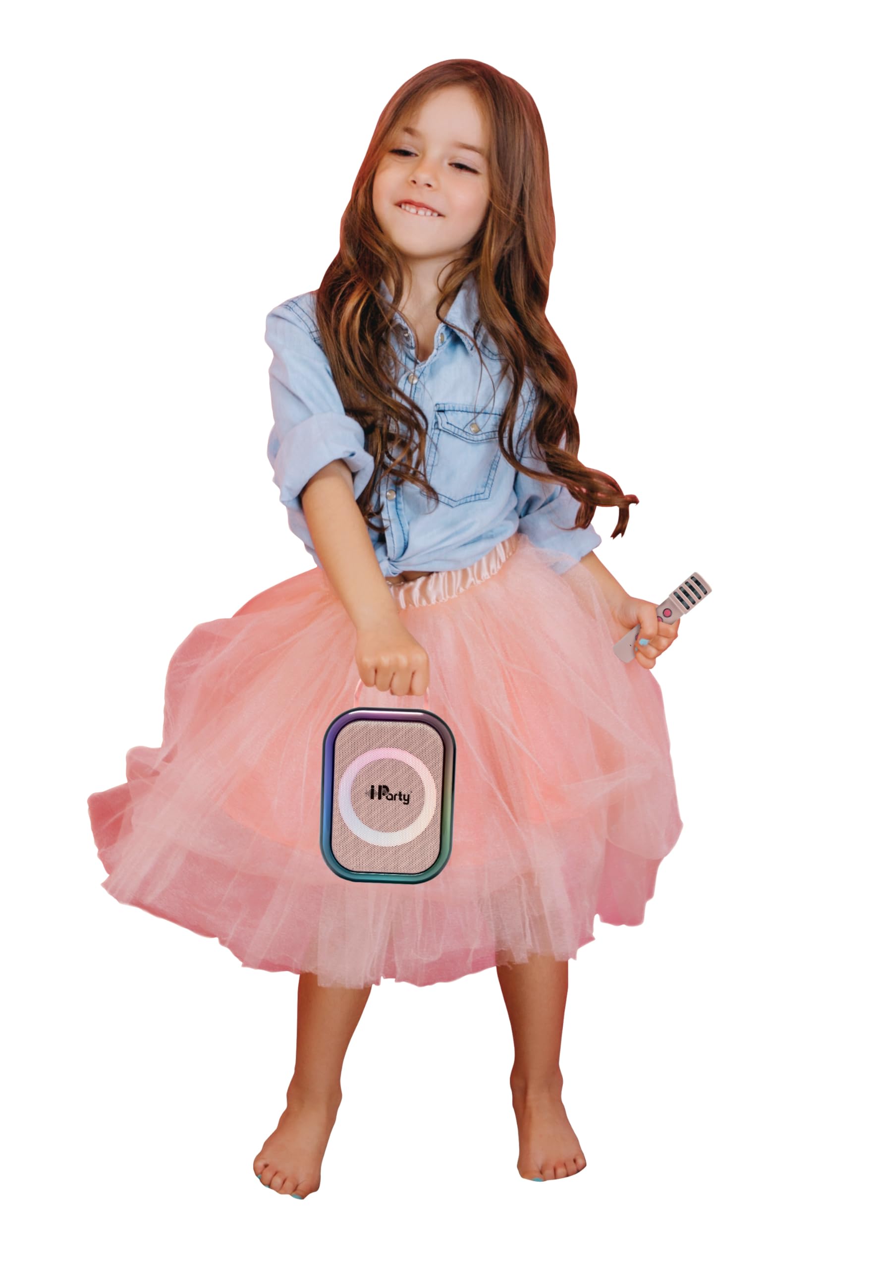 Lexibook, Altavoz Karaoke Inalámbrico, BTC030PK | 2 micrófonos inalámbricos, batería recargable, diseño portátil, rosa