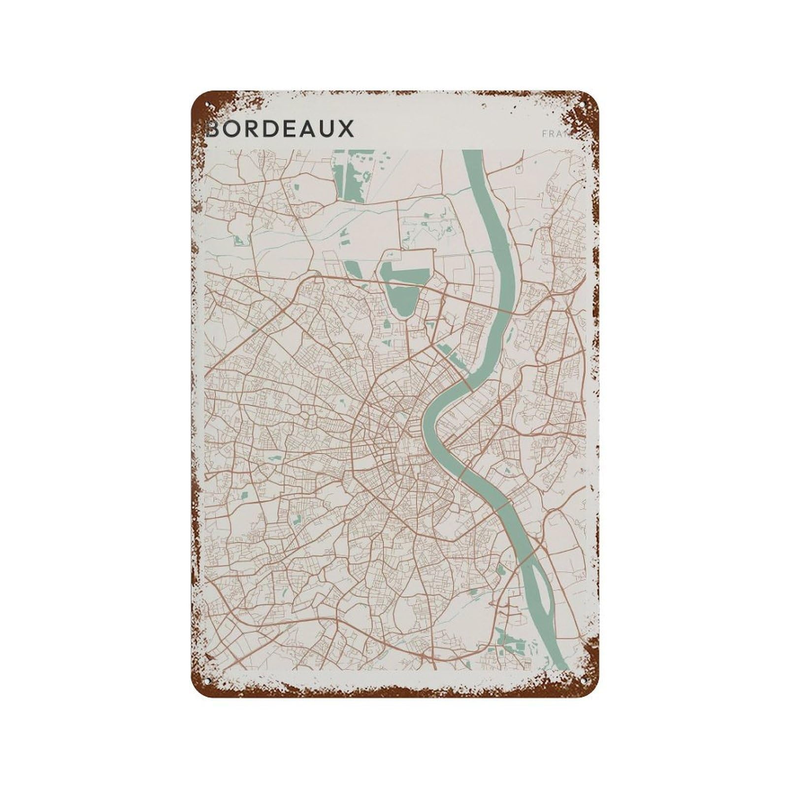 xiaoxiaoshen Bordeaux Map France Travel Gift Scandi (2) Wall Decor Art Metal Tin Poster Modern Home Decor Art Home Bar Shop Decorations Vintage Sign 30x20cm