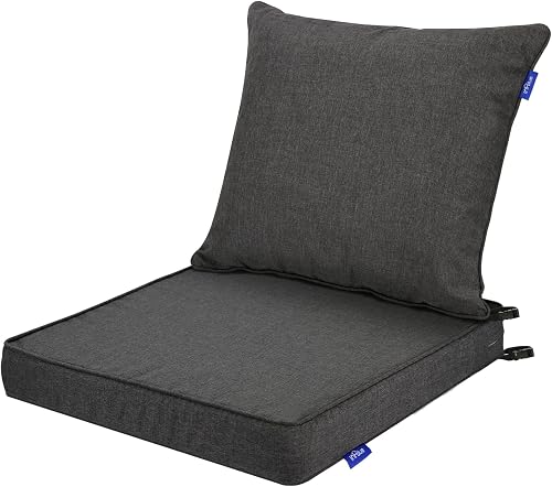 INFBLUE Deep Seating Chair Cushion Outdoor Patio Seat and Back Cushion Set for O