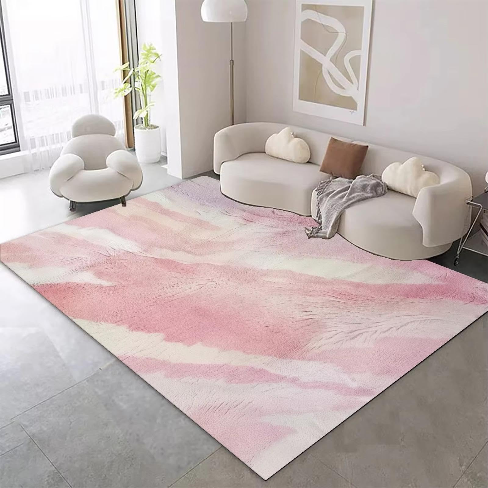 Alfombra rosa claro para sala de estar y dormitorio de niña de 80x140cm
