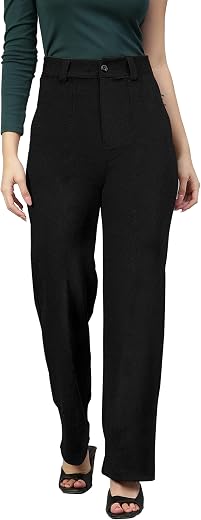 Mehrang Trousers for Women, Formal Pants for Women, Straight Fit Pants