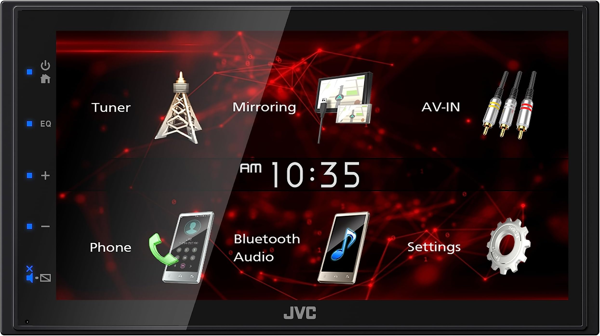 JVC KW-M180BT Bluetooth Car Stereo Receiver with USB Port 6.75" Touchscreen Display - AM/FM Radio - MP3 Player Double DIN 13-Band EQ