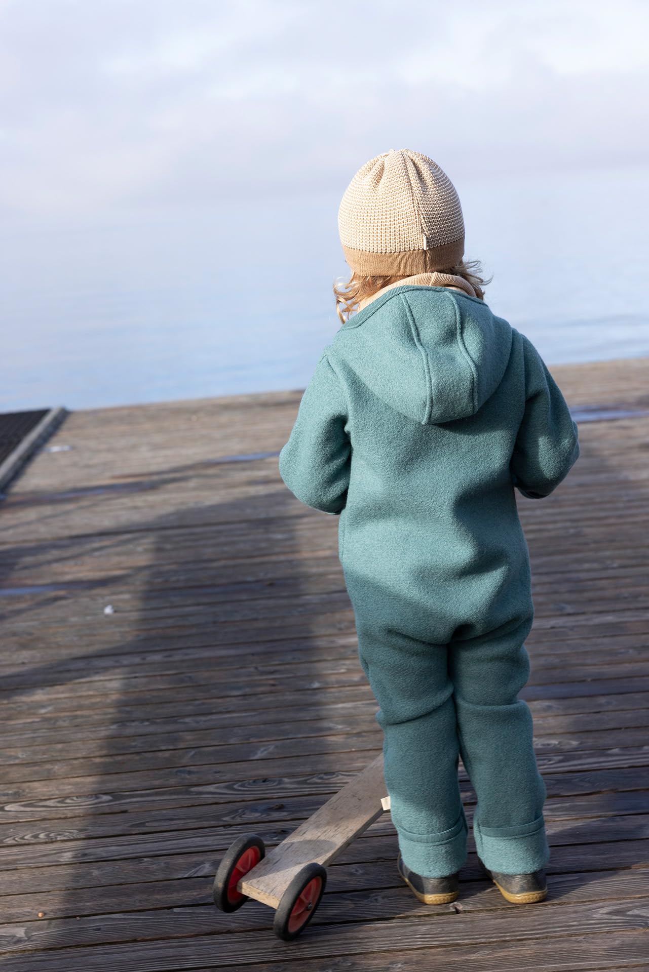 Disana WALK-OVERALL Baby & Bambini – 100% Bio Merino, lana walk – traspirante e piacevolmente caldo – unisex, taglia 50 – 104 – sostenibile & equo – con polsini – Made in Germany
