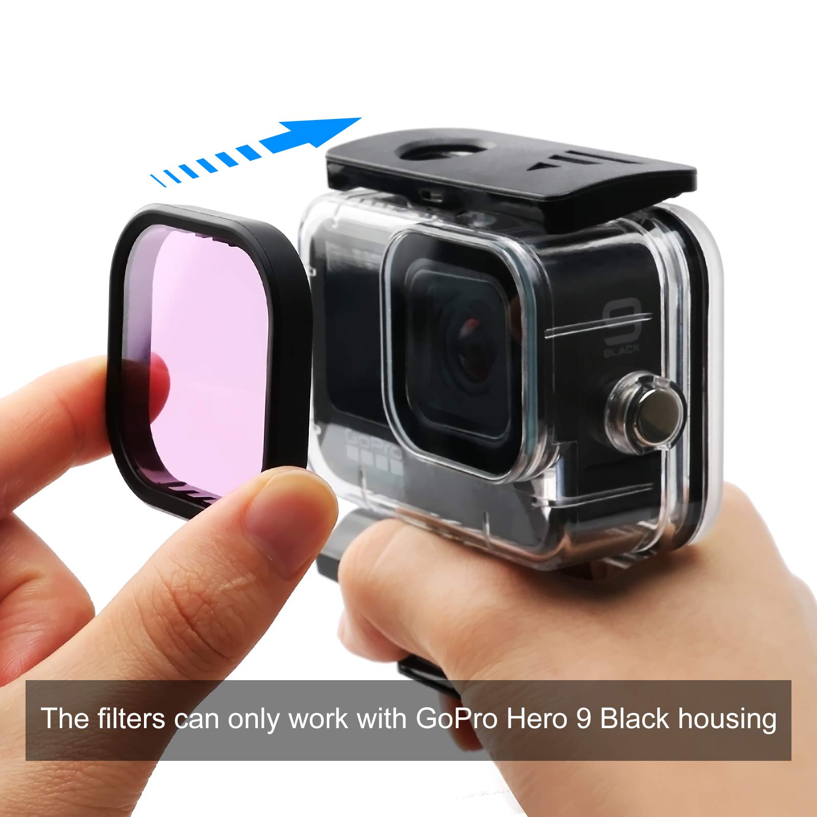 AFAITH Boîtier Étanché + 3 Filtres Plongée Pour GoPro Hero 9 10 11 12 Black - Kit Protection Sous-Marine