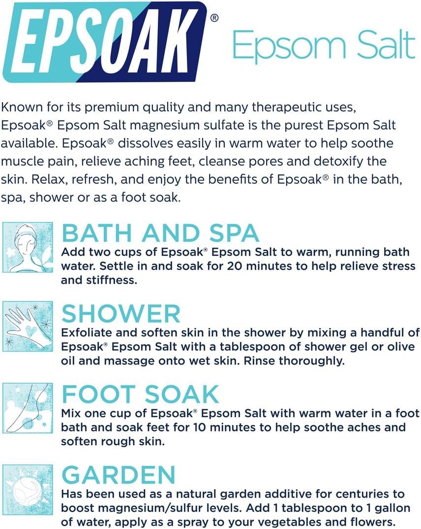 Epsoak Epsom Salt 5 lbs. Magnesium Sulfate USP