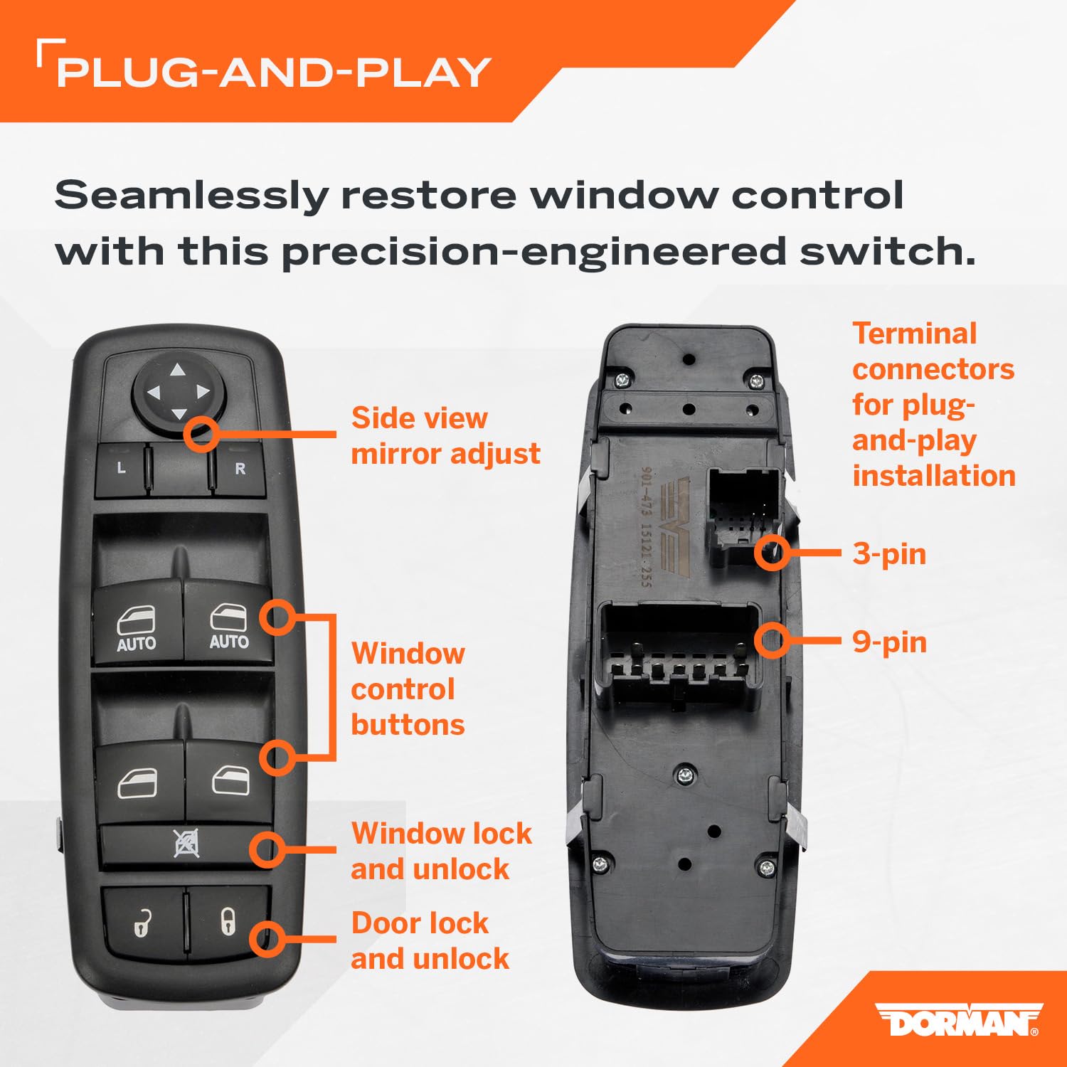 Amazon.com: Dorman 901-473 Front Driver Side Power Window Switch
