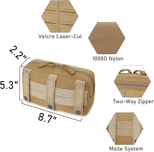 Miniatura 3 de Tactical Molle - Bolsa horizontal para administración multiusos corte láser bolsa de herramientas EDC