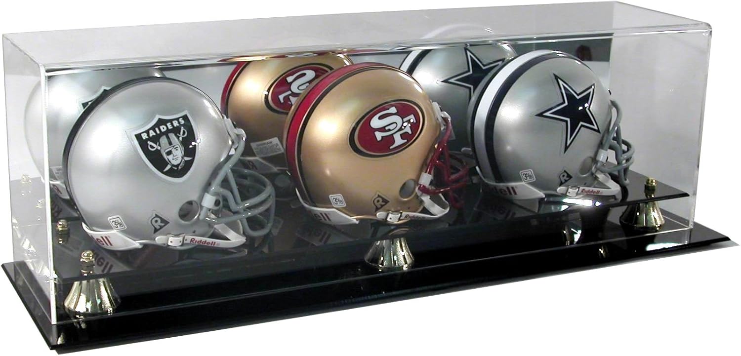 Deluxe Acrylic Triple MINI Football Helmet Display Case