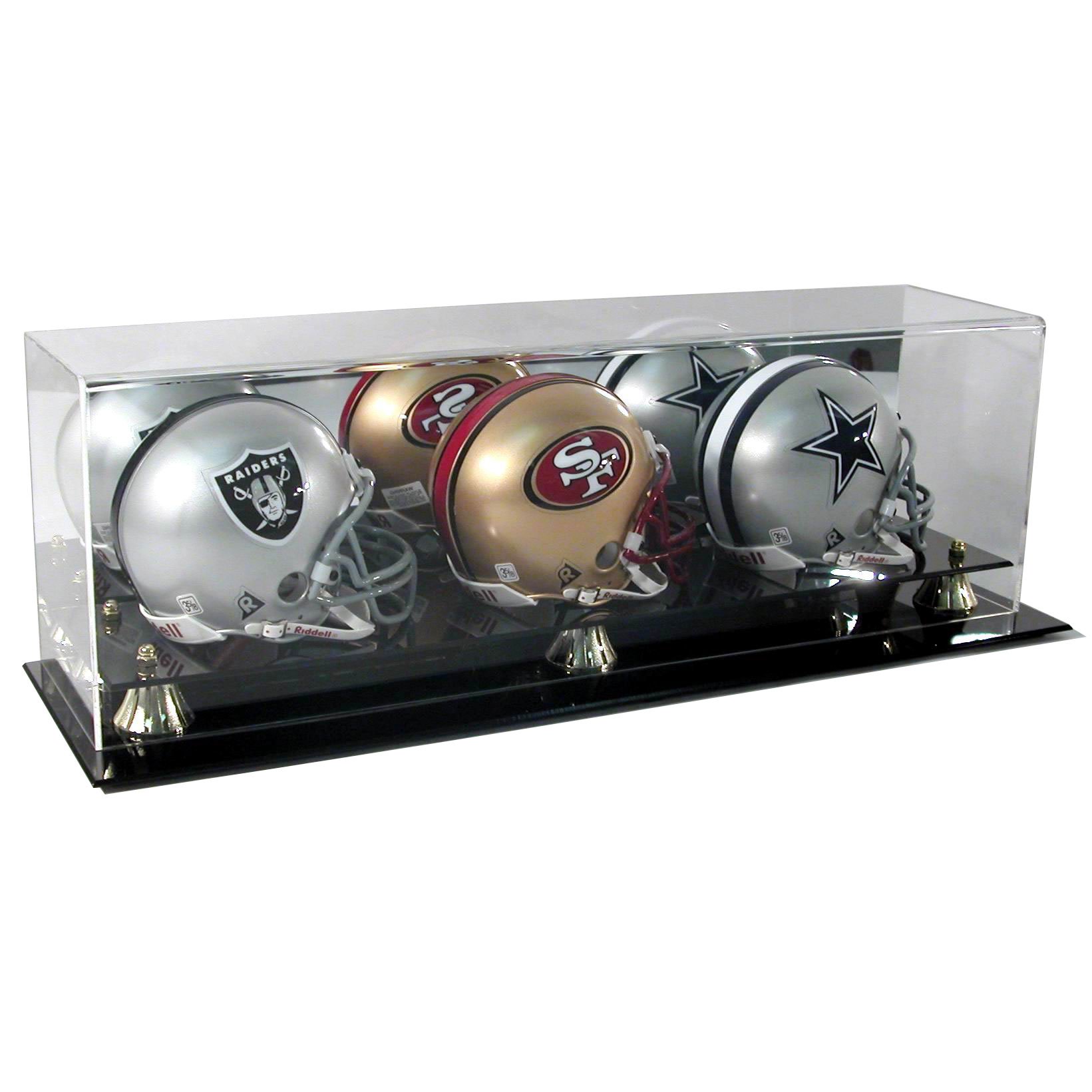 Deluxe Acrylic Triple MINI Football Helmet Display Case