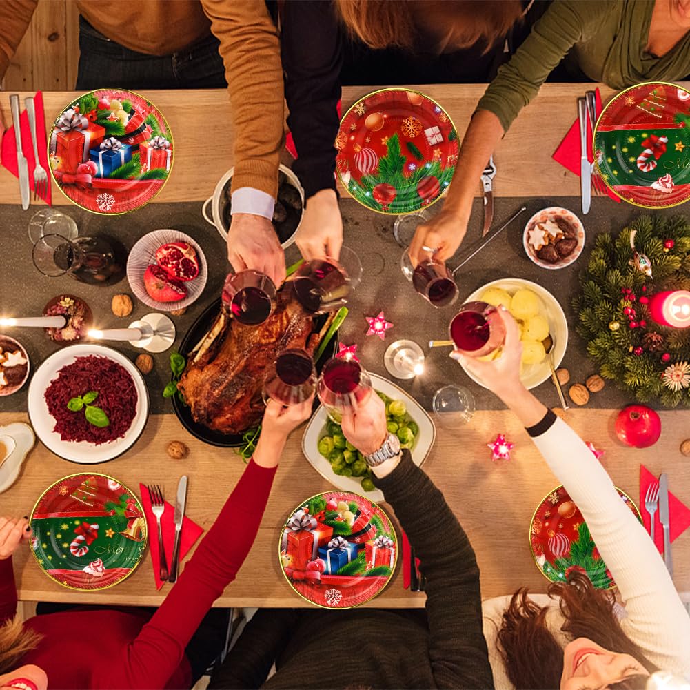 Kerst bord Kerstman met kinderen 20 cm – Het is Vintastisch