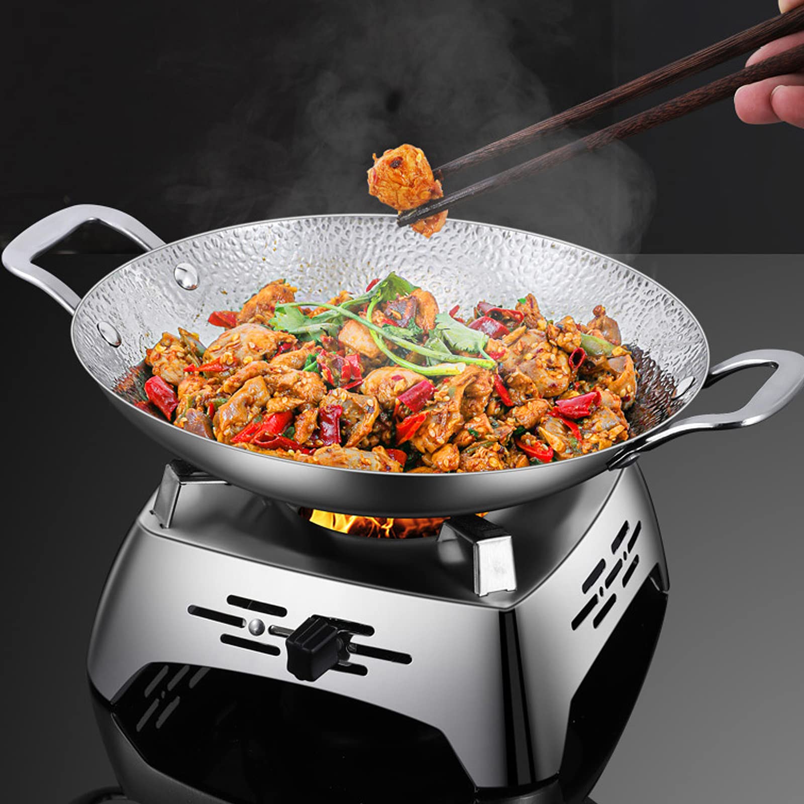 Campingkocher Für Innenraum Mit Topf Spirituskocher Tragbarer Camping Alkoholkocher Mini Kochtopf-Set für Innenraum Spiritusbrenner Für Hot Pot Grillen Picknick
