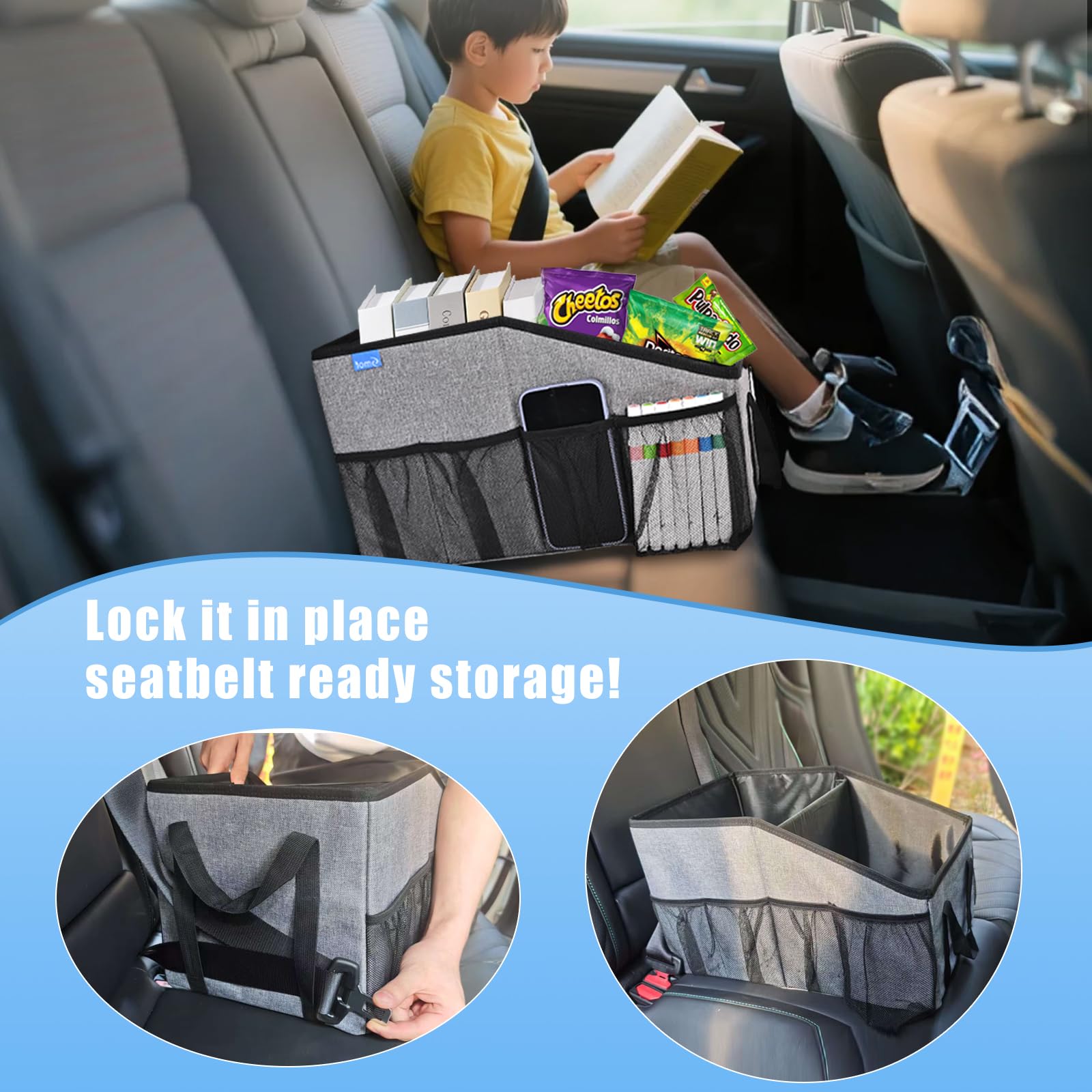 Amazon.co.jp: Smof 車用折り畳み式収納ボックス ポケット多数