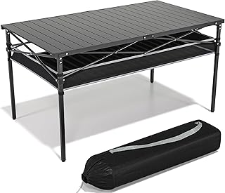 RELAX FIELD Folding Camping Table, Aluminum Roll-up Table with Storage Net and Carrying Bag, Outdoor Lightweight Camp Tabl... Price In India
