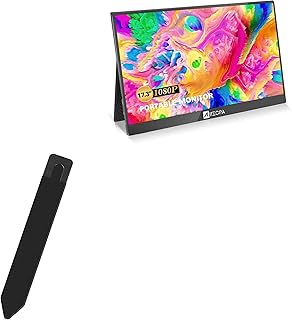 BoxWave Stylus Pouch Compatible With ARZOPA Portable Monitor A1 Max (17.3 in) - Stylus PortaPouch, Stylus Holder Carrier Portable Self-Adhesive for ARZOPA Portable Monitor A1 Max (17.3 in) - Jet Black