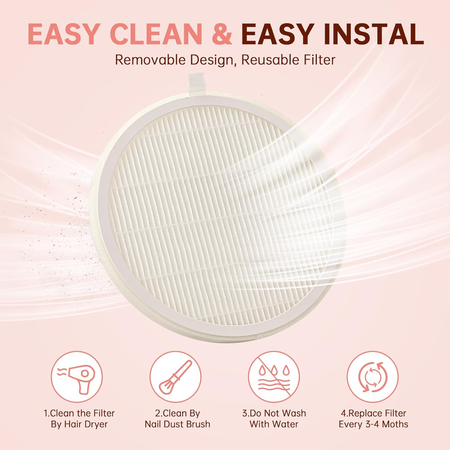 Nail Dust Collector, Cordless Dust Collector Nail Tech, Powerful Vacuum Fan Vent Dust Collector Extractor Dust Suction Machine for Acrylic Gel Polish,Salon & Home, Pink Diamond