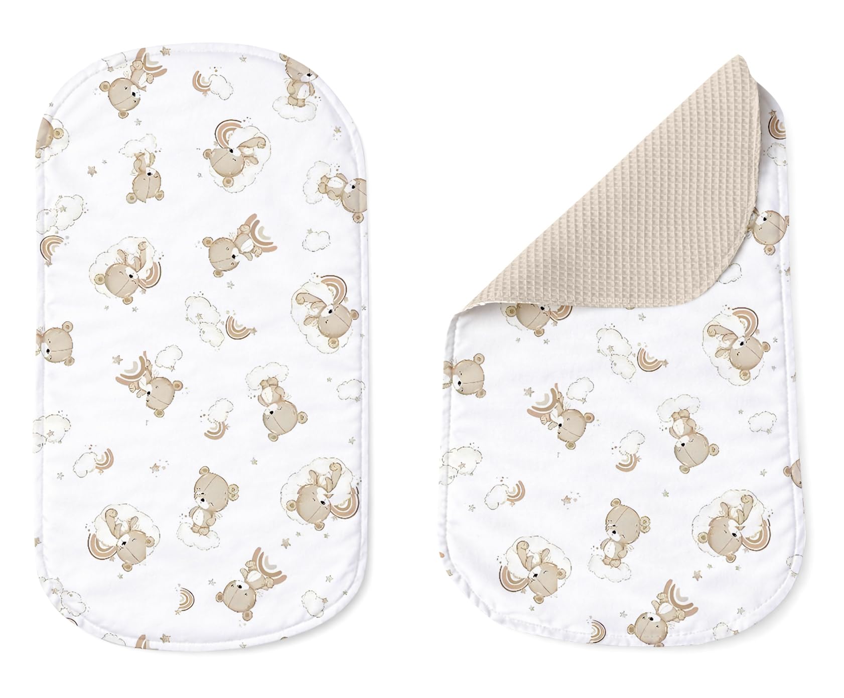 Babynest Nestchen Baby Set für Neugeborene – 5-teilig – Kuschelnest aus 100% Baumwolle & Waffelpique – Babykokon tragbar – für Babybett, Kinderbett & Kinderwagen – OEKO-TEX - Teddy und Sand