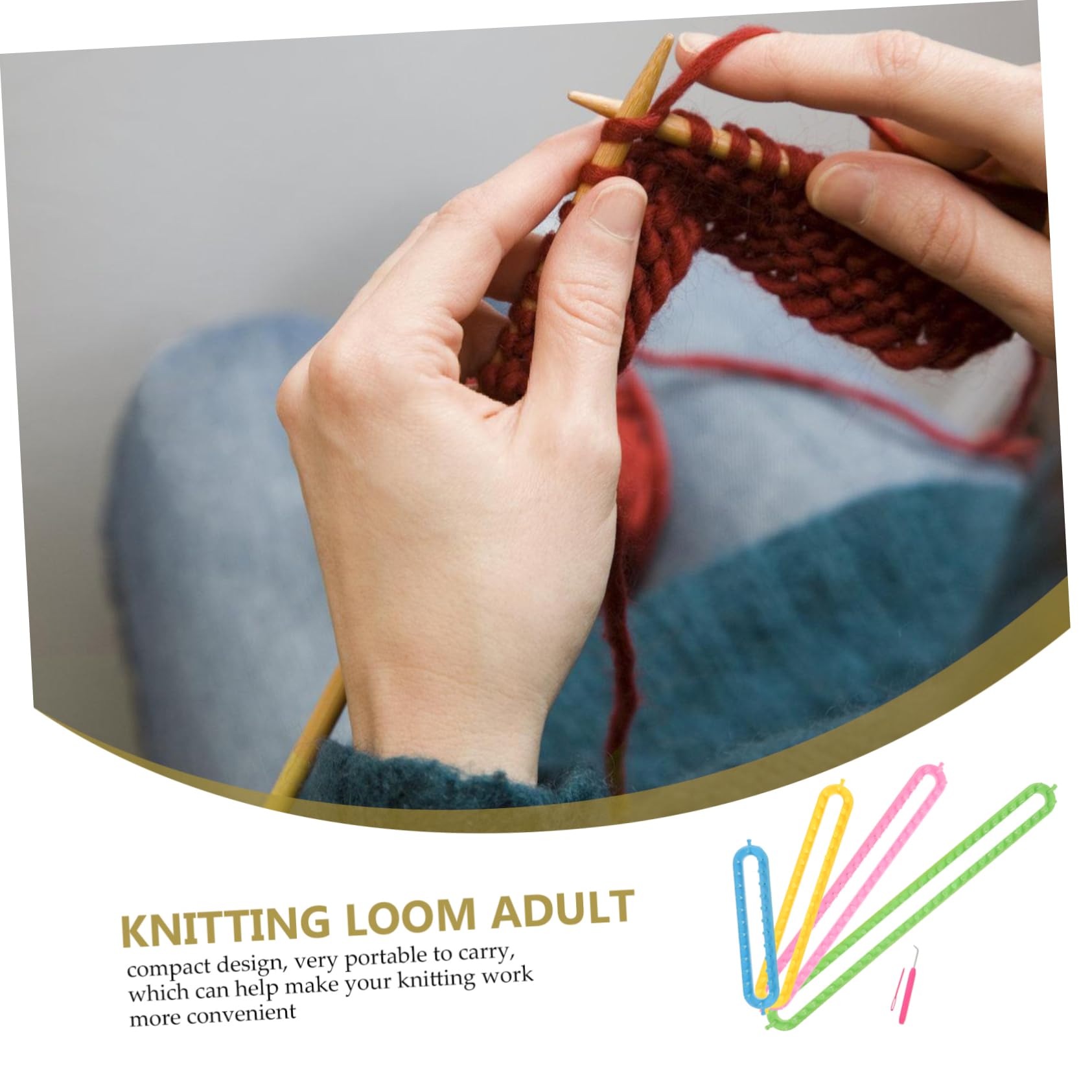 BELLIFFY Schal und Mützen Strickrahmen aus Kunststoff Selbstgemacht Strickzubehör für Bastelarbeiten Platzsparend für Feine Strickstücke Zufällige Farbe