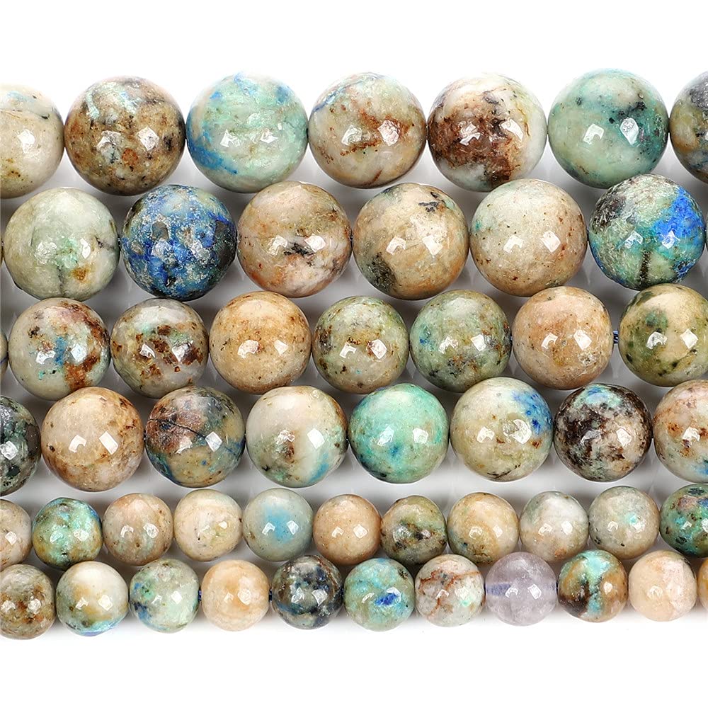 Perles rondes en pierre naturelle 10mm pour bijoux faits main | Lot de 38