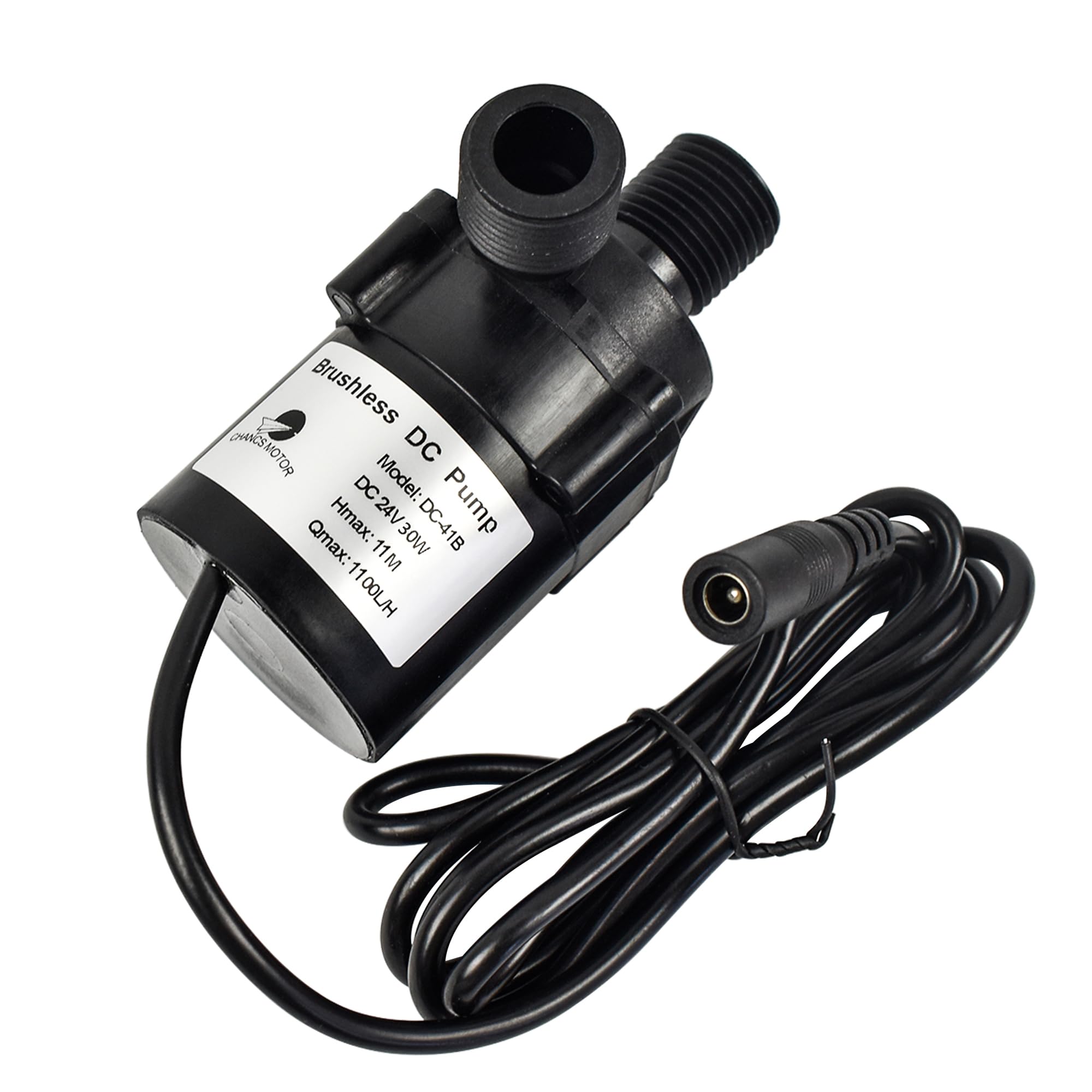CHANCS Brushless DC Pump 24V 30W 1100L/H Submersible Water Pump 36ft Lift for Camping Tub Garden Pond Draining