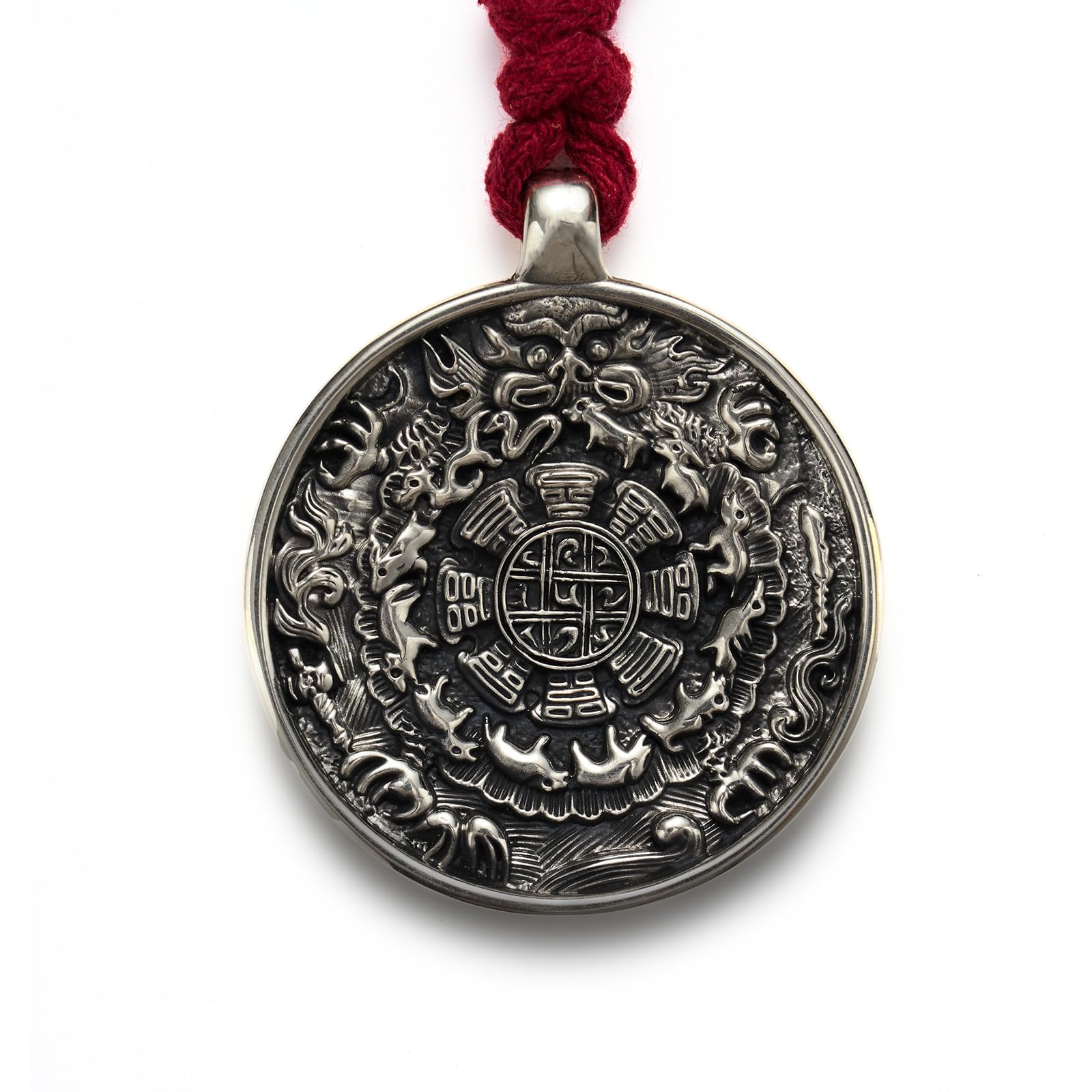 LUCKYDOLMA Tibetan Monk Handmade Blessed Thokcha Nine Palace Bagua Talisman Pendant for Men & Women - Gift of Amulet for Protection, Lucky&Health from the Himalayas.