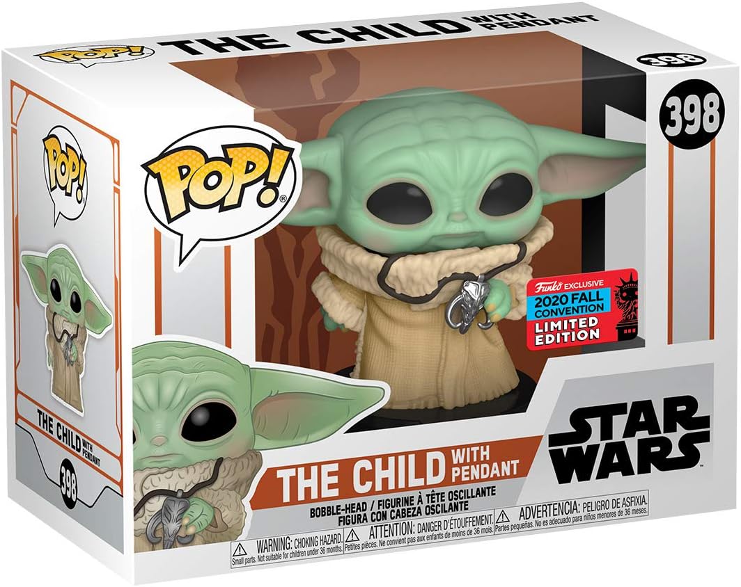 Funko Pop! Star Wars: The Mandalorian - The Child with Necklace Vinyl Figure, Fall Convention Exclusive Action Figure