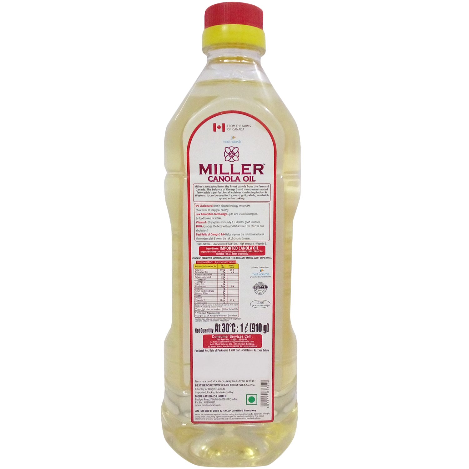 Miller Cooking Oil - Canola, 1L Bottle - Image 2 thumbnail