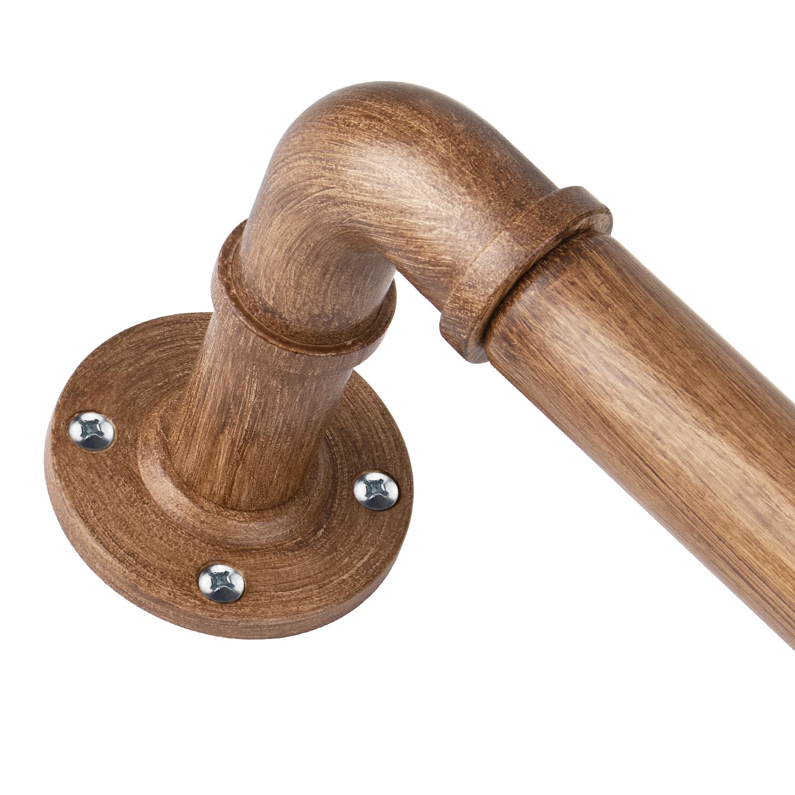 Wooden Curtain Pole 80 to 292 cm, HOTOZON 25 mm Industrial Curtain Poles for Eyelet Curtains, Extendable Metal Blackout Curtain Rod with Brackets for Bedroom, Living room