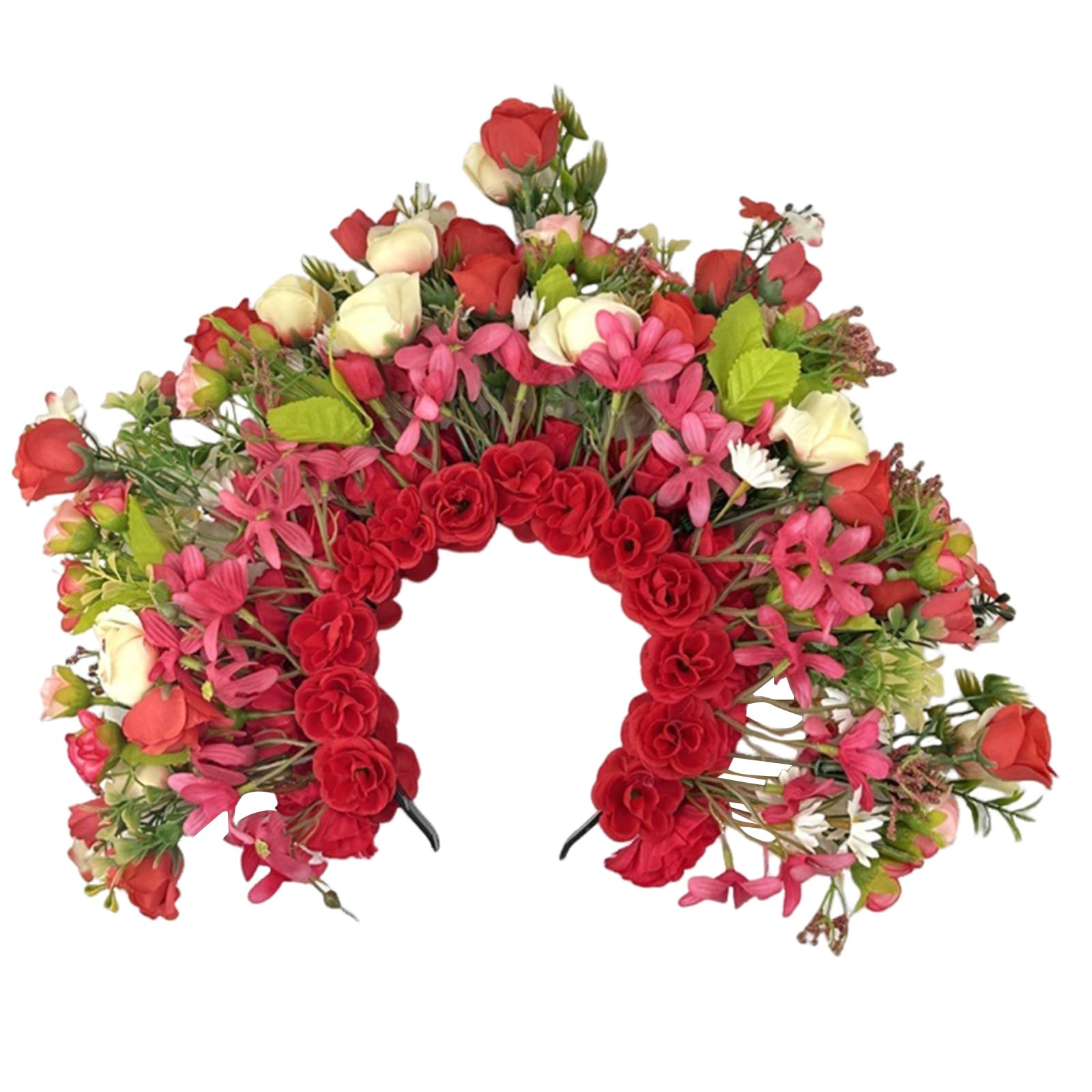 Große Blumenkrone für Hochzeit, Blumen Stirnbänder, Braut Blumen Stirnbänder, Damen Blumengirlanden, Kronen Haarkranz