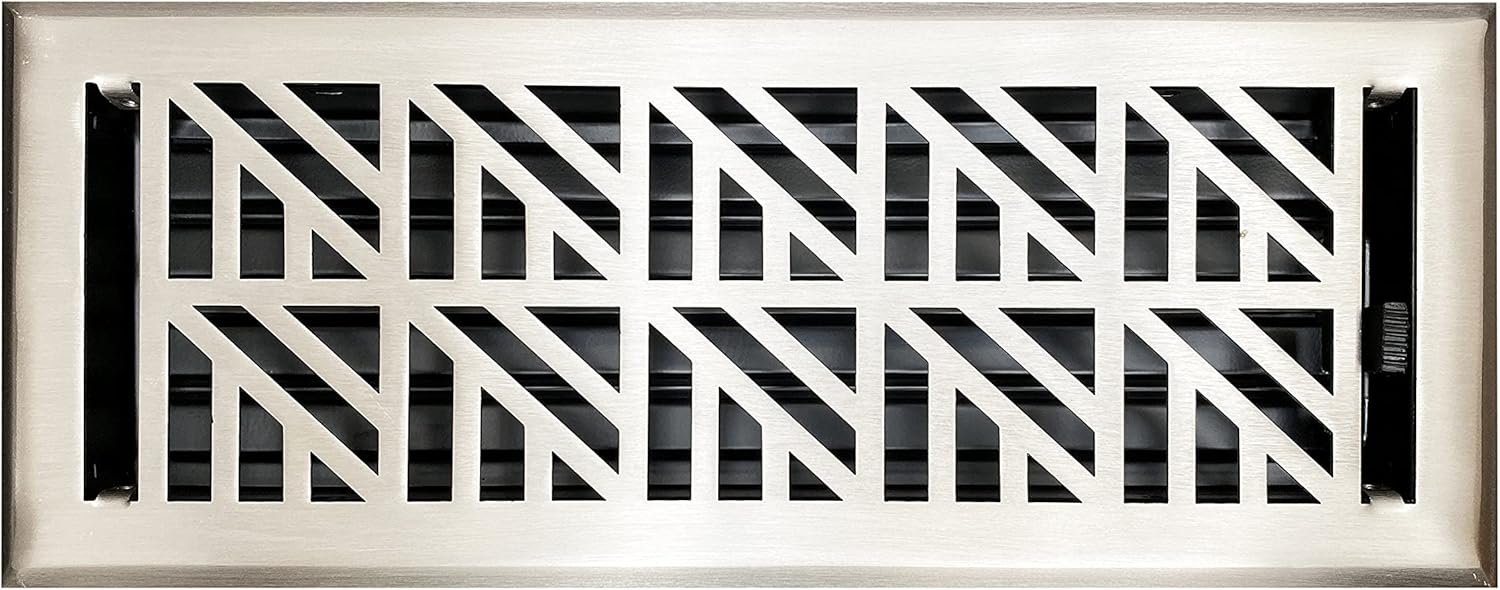 Empire Register Co, Vent Cover 4x12 inch, Abstract Design, Brushed