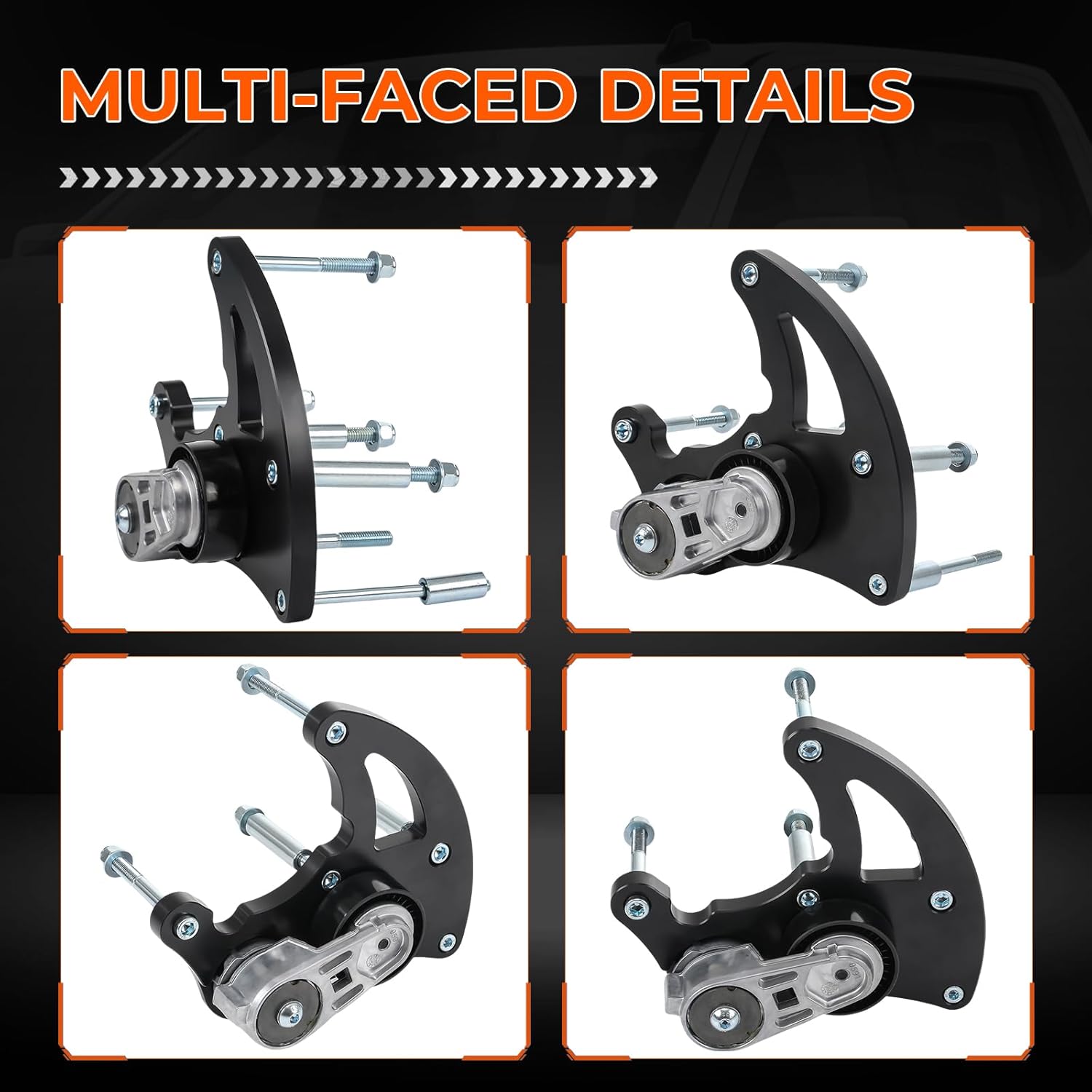 LS R4 AC Compressor Bracket, LS High Mount A/C Bracket Kit with Belt Tensioner, Fit For Chevrolet & Fit For GMC SUV Truck Vortec Engines LS1 LS2 LS3 LS6