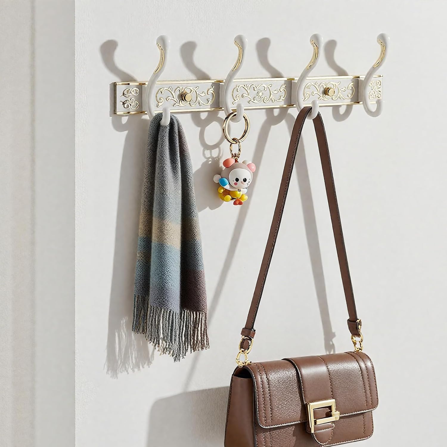 Coat Rack Wall Mount Hooks for Hanging，Vintage Aluminum Thickened Solid Wall Hooks Coat Rack Clothes Rack Hat Rack for Behind The Door Bathroom Living Room Bedroom(2Pcs)