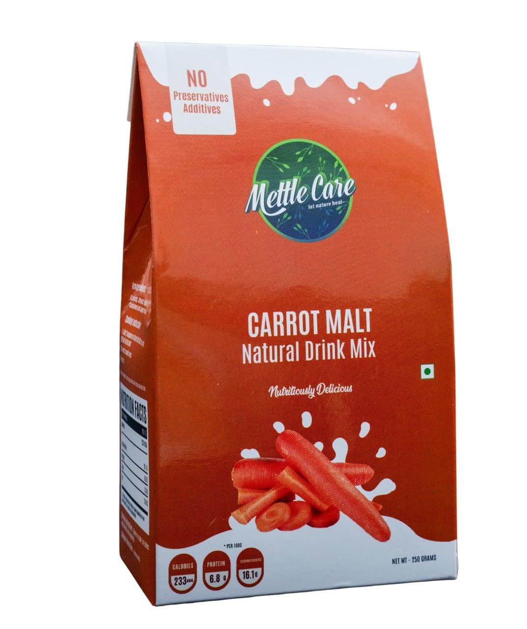 Carrot Malt Natural Drink Mix | 250 Gm Pack | Carrot Almonds Cashews Pistachio & Cardamom | Hot & Cold Mix | No Preservatives, No White Sugar-image-2